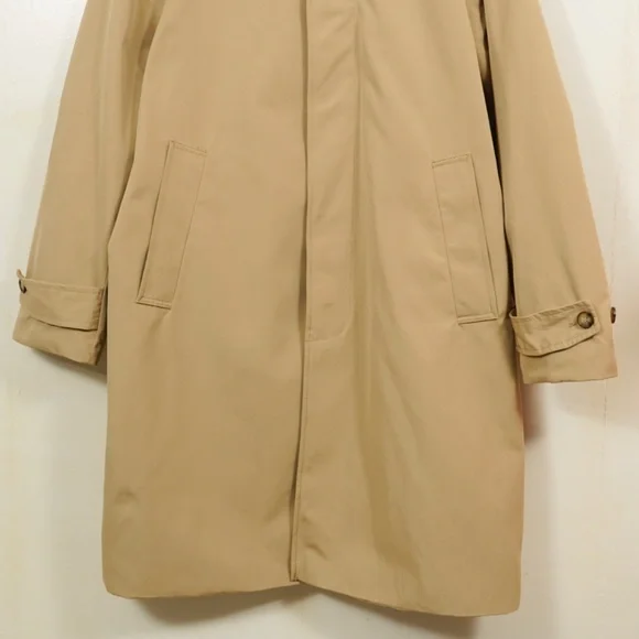 H&M Men’s Trench Car Coat 42R Tan Long Overcoat Collared Winter Jacket - Picture 2 of 11